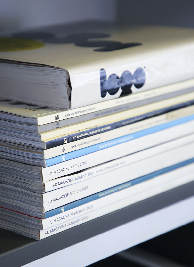 stack of design books