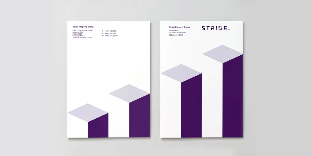 Example of an annual report created for Stride Property