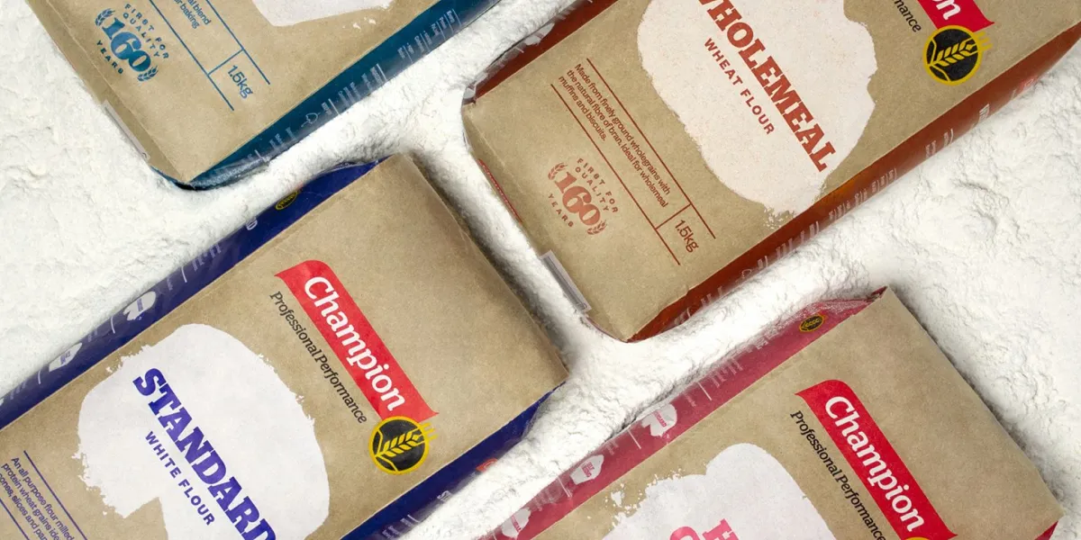 Example of packaging created for Champion Flour