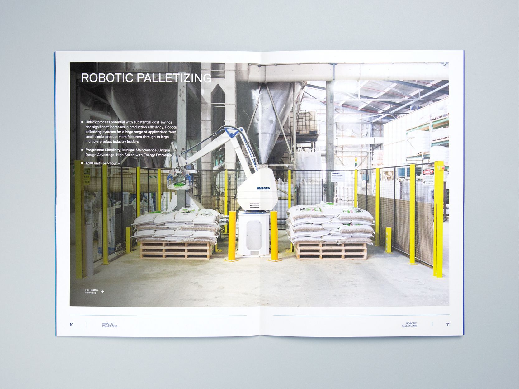 Open pages with photo of packaging machine