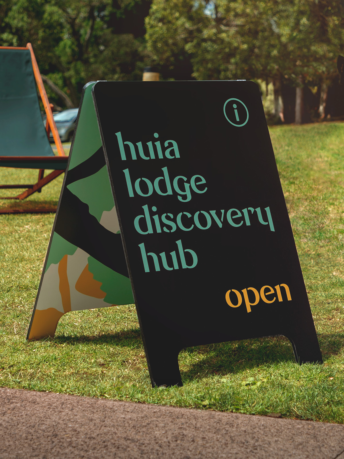 Open sign for Huia loadge discovery hub