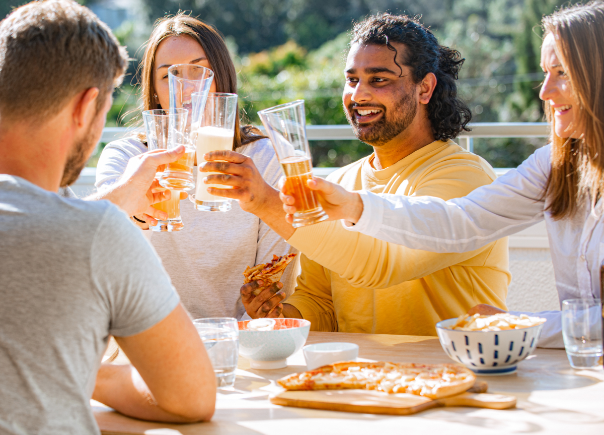 lifestyle photography of people enjoying beer in company