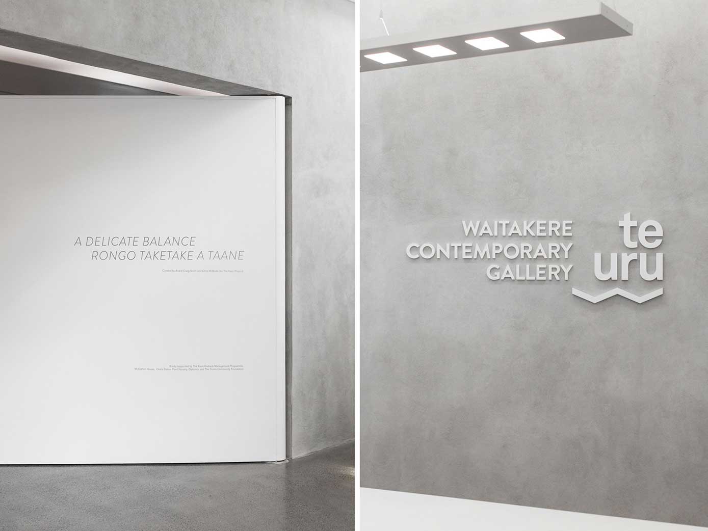 Environmental graphics and signage as it appears within the gallery